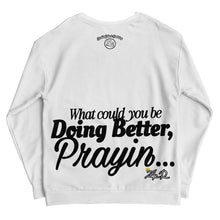 Load image into Gallery viewer, Unisex KZR Prayin All White Sweatshirt
