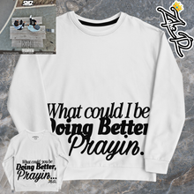 Load image into Gallery viewer, Unisex KZR Prayin All White Sweatshirt
